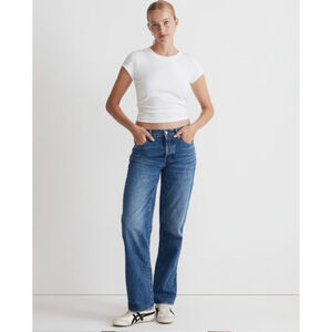 Madwell Tall Low-Slung Straight Jeans 33 Slouchy New 100% Cotton Palmina Wash